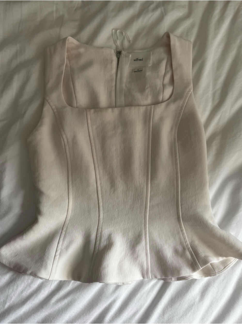 Wilfred Off-White Strapless Bustier Top